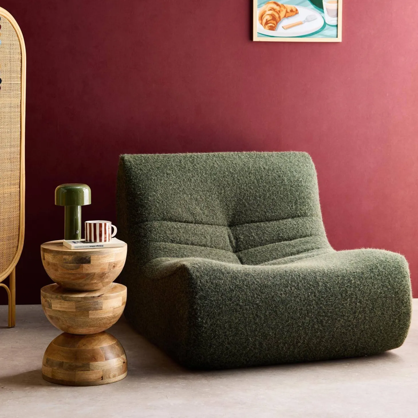 Fauteuil alpaca-effect stof 1 zitplaats