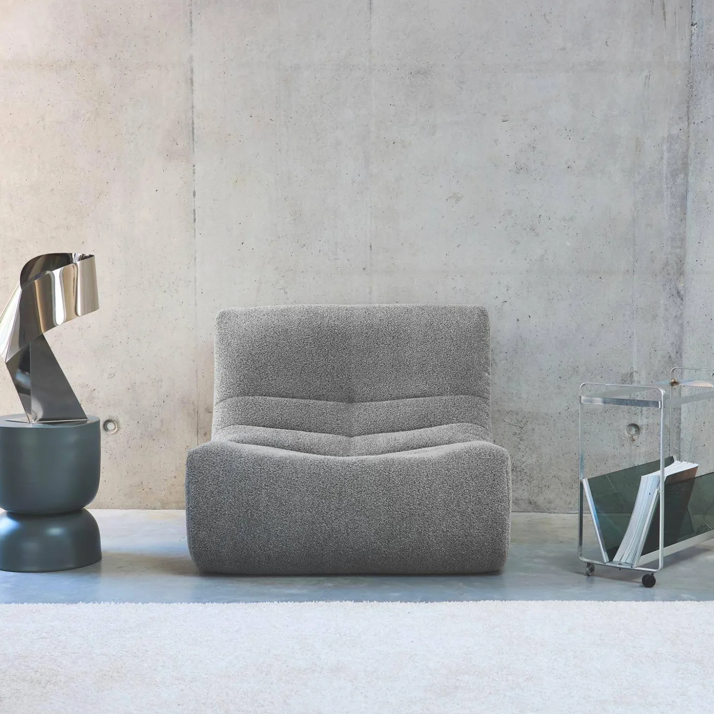 Fauteuil boucléstof Sokol 1 zitplaats
