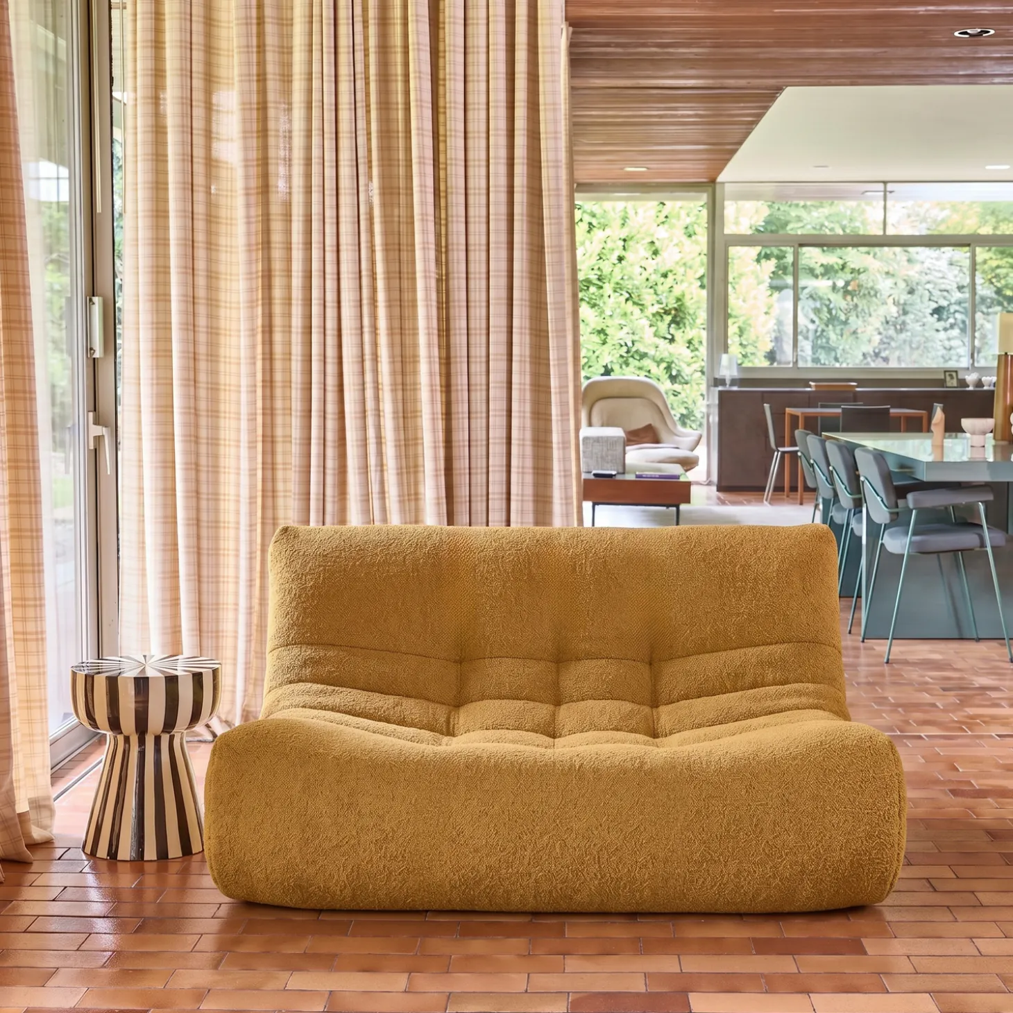 Fauteuil boucléstof 2 zitplaatsen