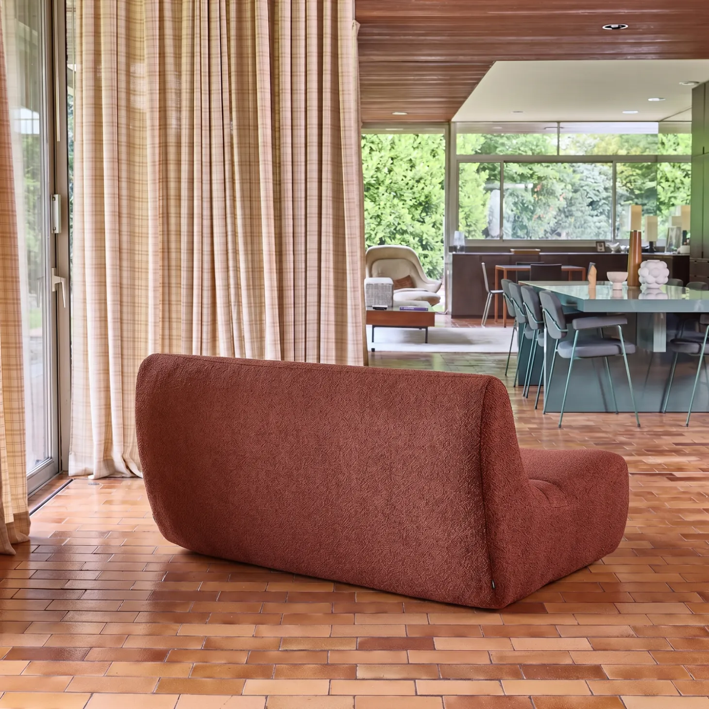 Fauteuil boucléstof 2 zitplaatsen