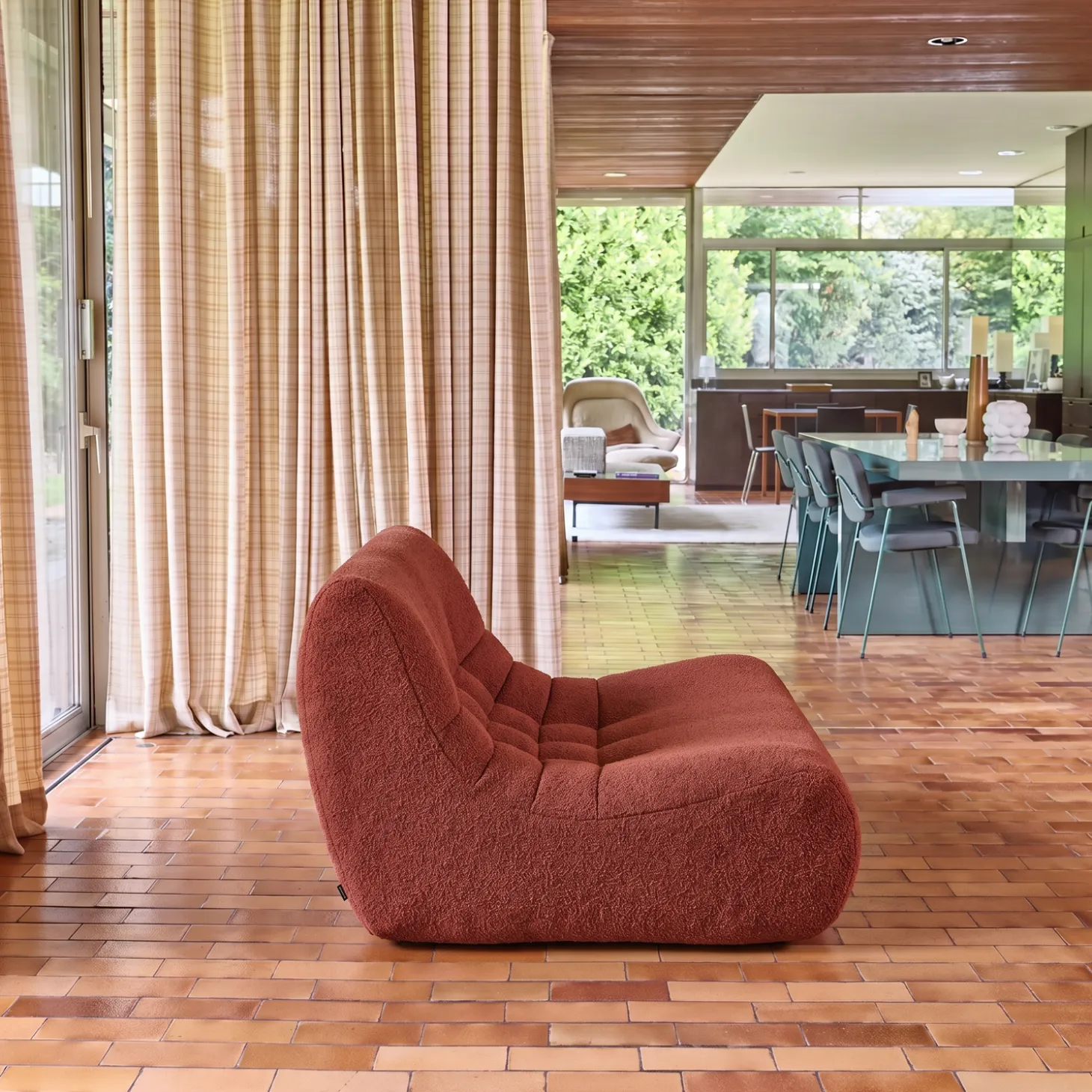 Fauteuil boucléstof 2 zitplaatsen