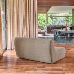 Fauteuil boucléstof 2 zitplaatsen