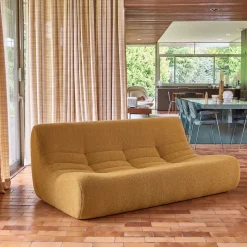 Fauteuil boucléstof 3 zitplaatsen