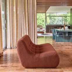 Fauteuil boucléstof 3 zitplaatsen