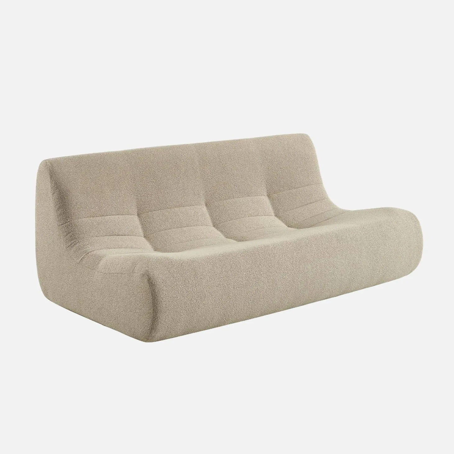 Fauteuil boucléstof 3 zitplaatsen
