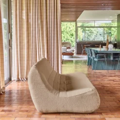 Fauteuil boucléstof 3 zitplaatsen