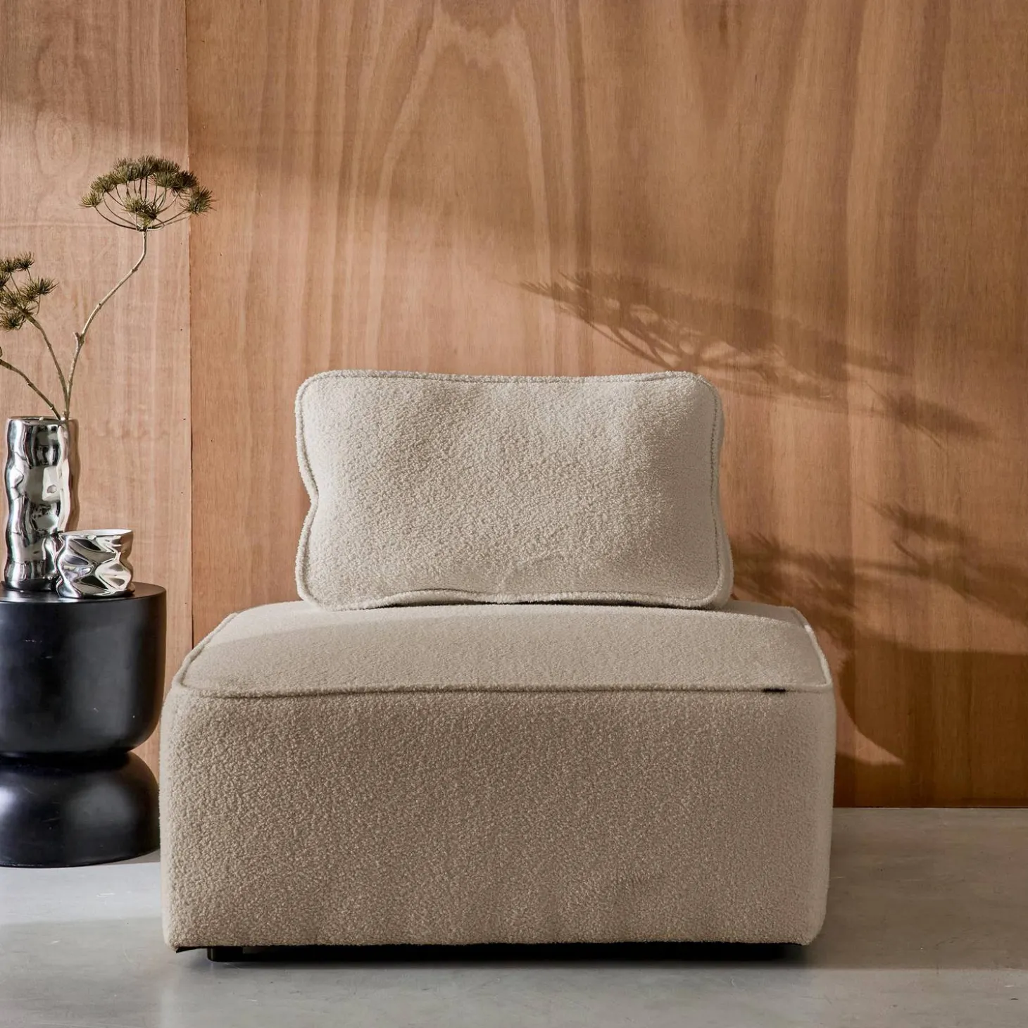 Fauteuil boucléstof 1 zitplaats