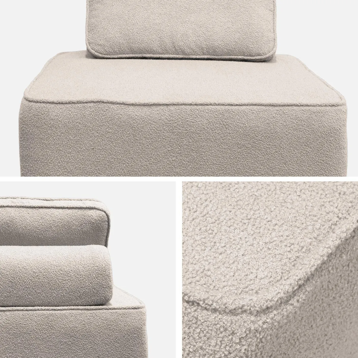 Fauteuil boucléstof 1 zitplaats
