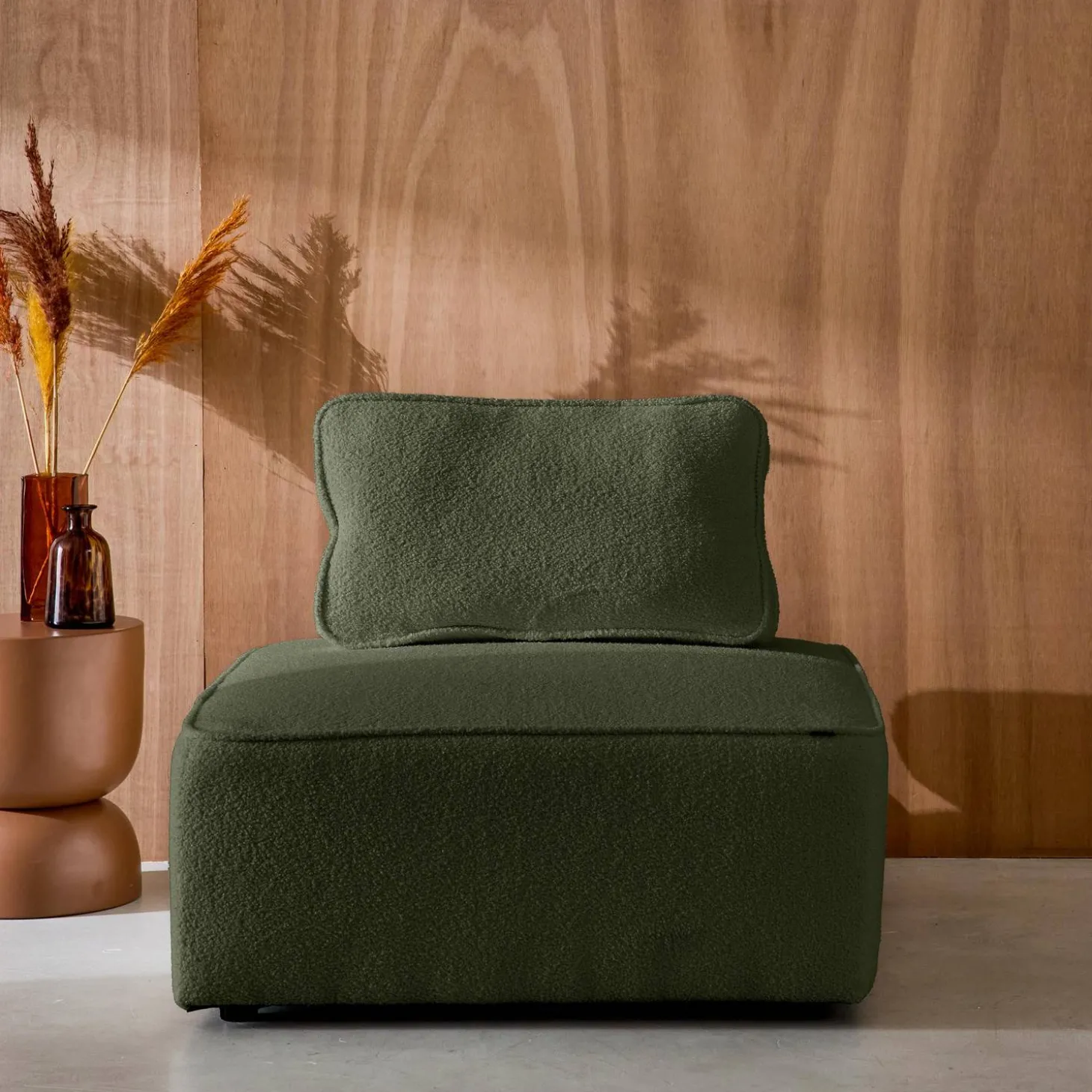 Fauteuil boucléstof 1 zitplaats