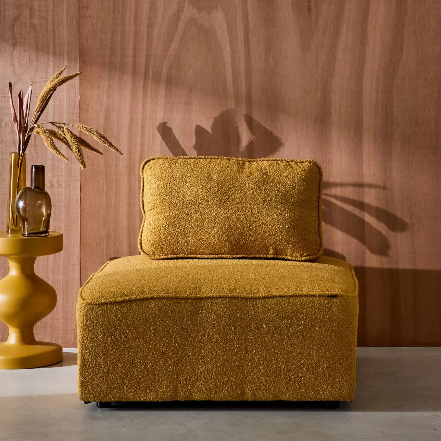 Fauteuil boucléstof 1 zitplaats