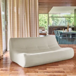 Fauteuil boucléstof 3 zitplaatsen