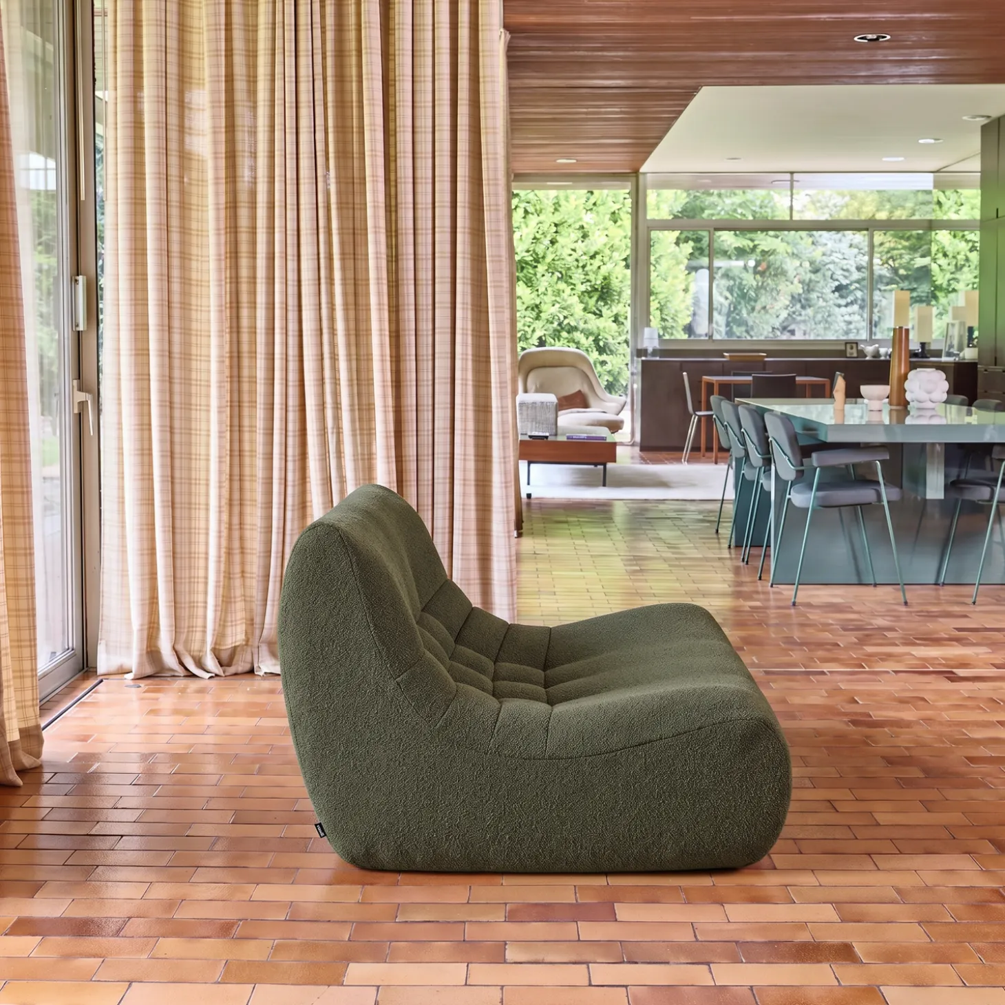 Fauteuil boucléstof 2 zitplaatsen