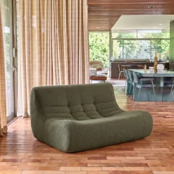 Fauteuil boucléstof 2 zitplaatsen