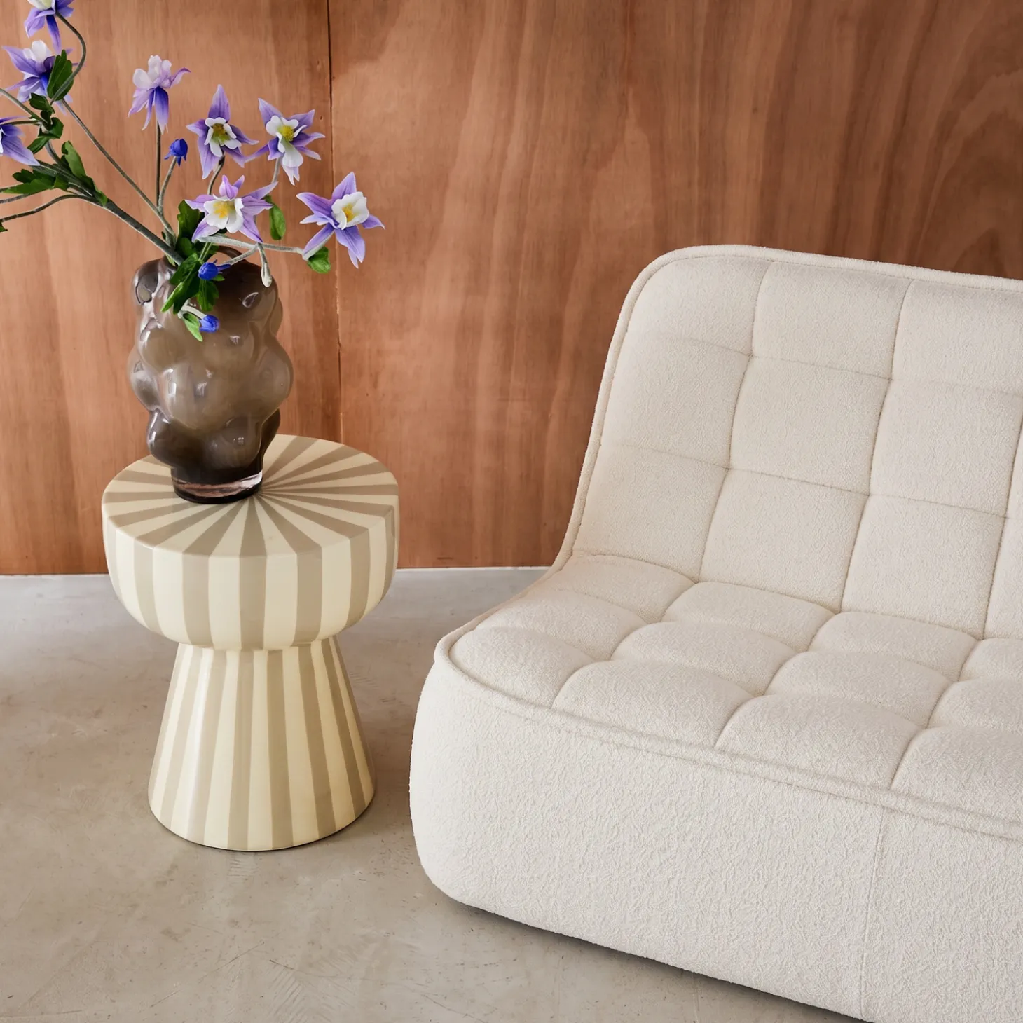 Fauteuil bouclé stof 2 zitplaatsen