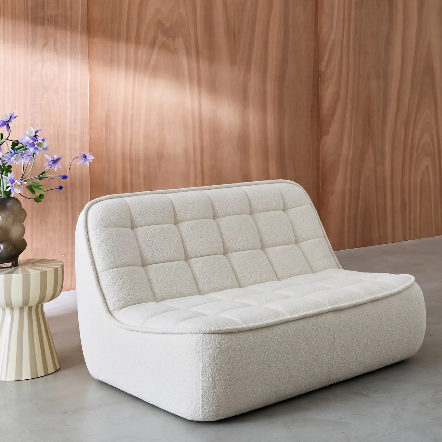 Fauteuil bouclé stof 2 zitplaatsen