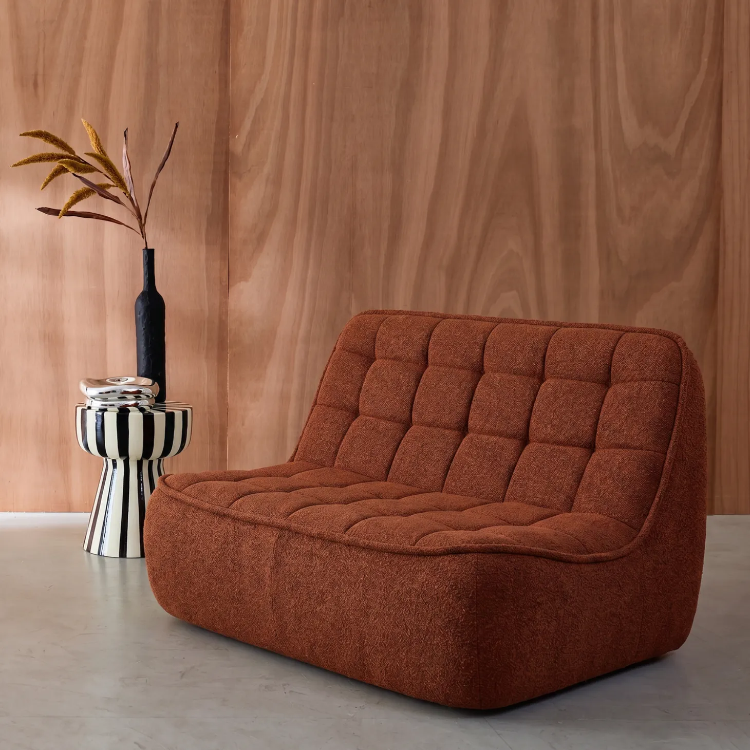 Fauteuil bouclé stof 2 zitplaatsen