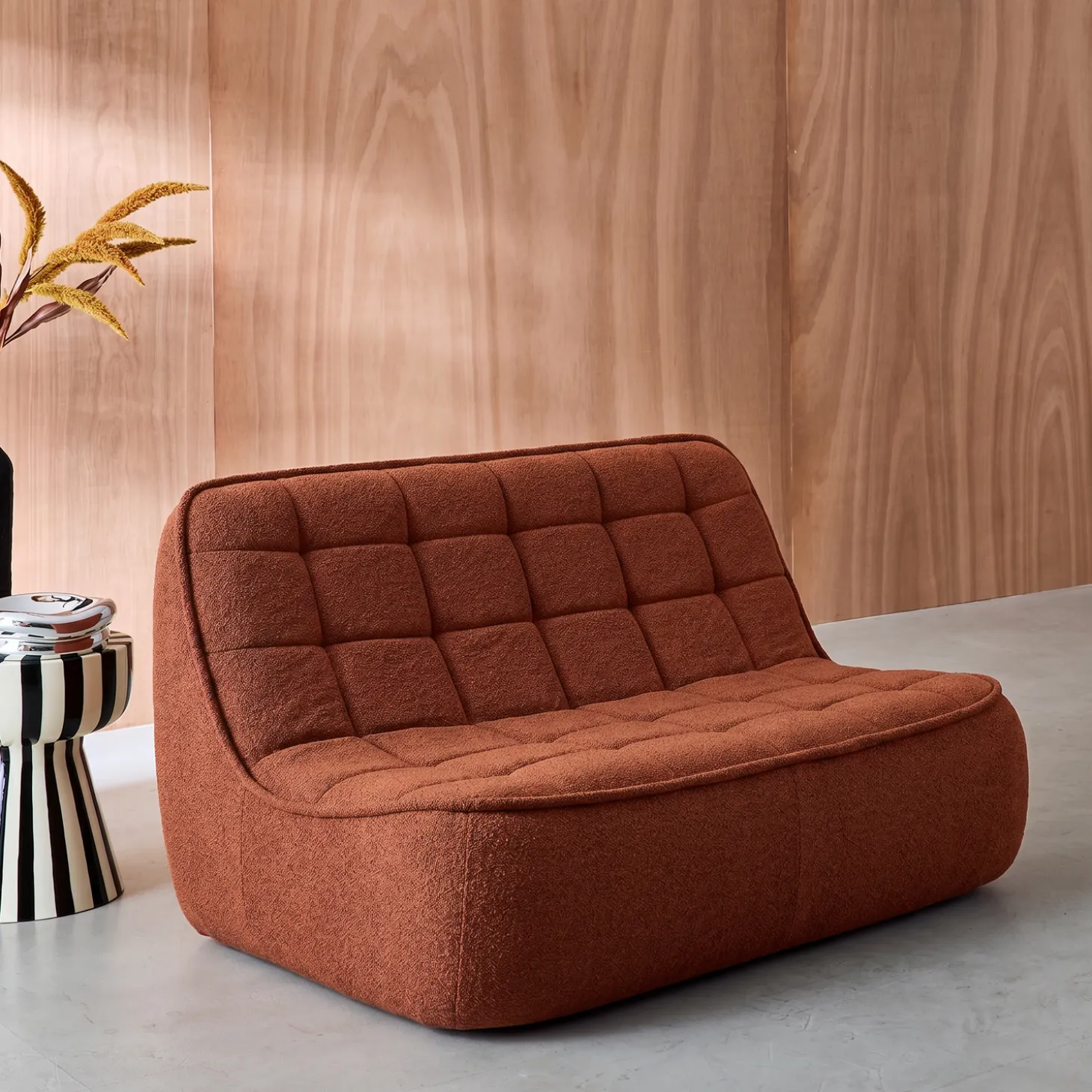Fauteuil bouclé stof 2 zitplaatsen