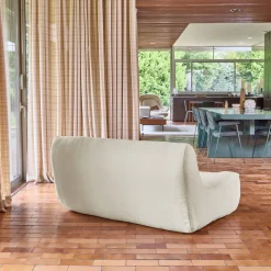 Fauteuil boucléstof 2 zitplaatsen