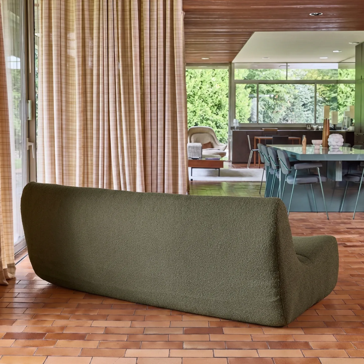 Fauteuil boucléstof 3 zitplaatsen