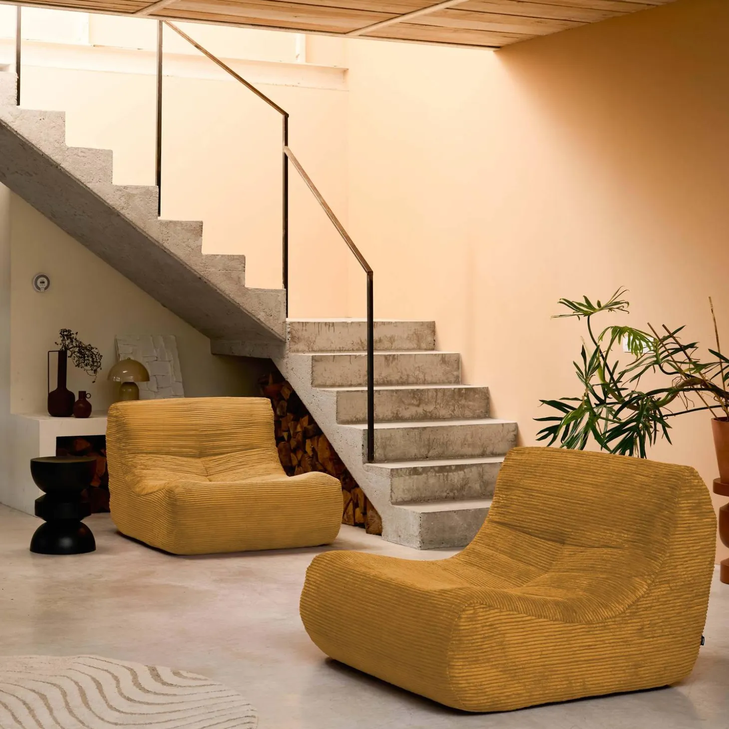 Fauteuil corduroy Sokol 1 zitplaats (set van 2)
