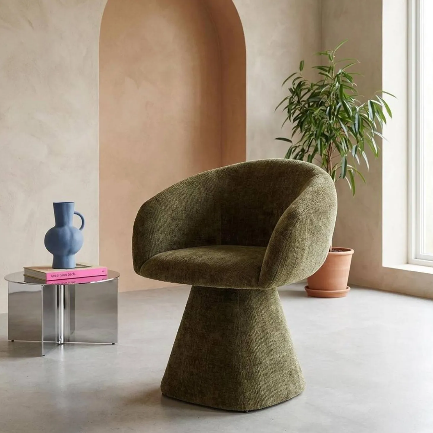 Fauteuil 180° draaibaar van katoen