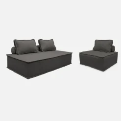 Fauteuil en modulaire 2-zitsbank in stof