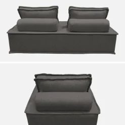 Fauteuil en modulaire 2-zitsbank in stof
