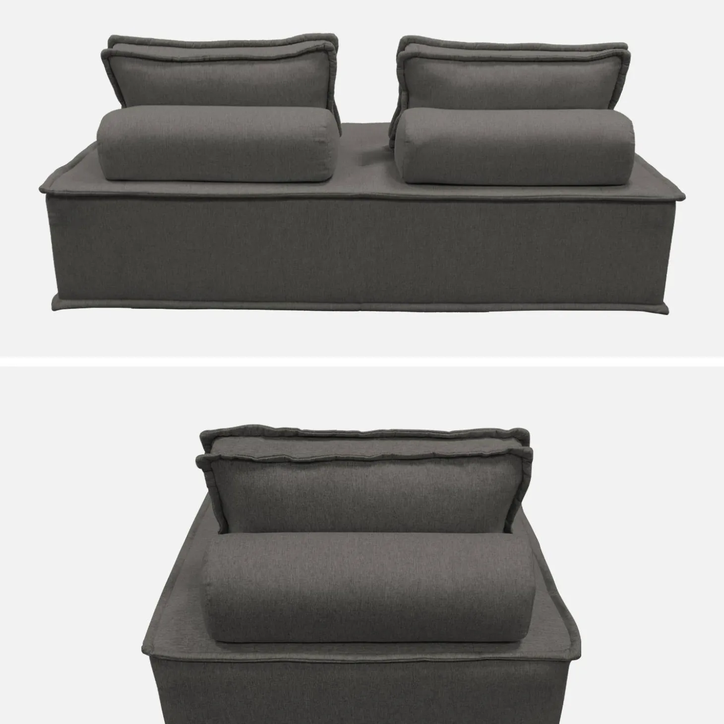 Fauteuil en modulaire 2-zitsbank in stof