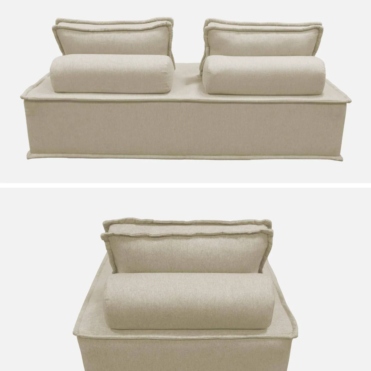 Fauteuil en modulaire 2-zitsbank in stof