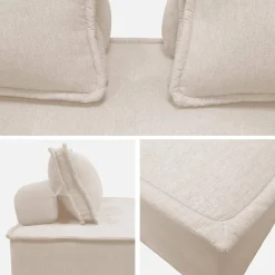 Fauteuil en modulaire 2-zitsbank in stof