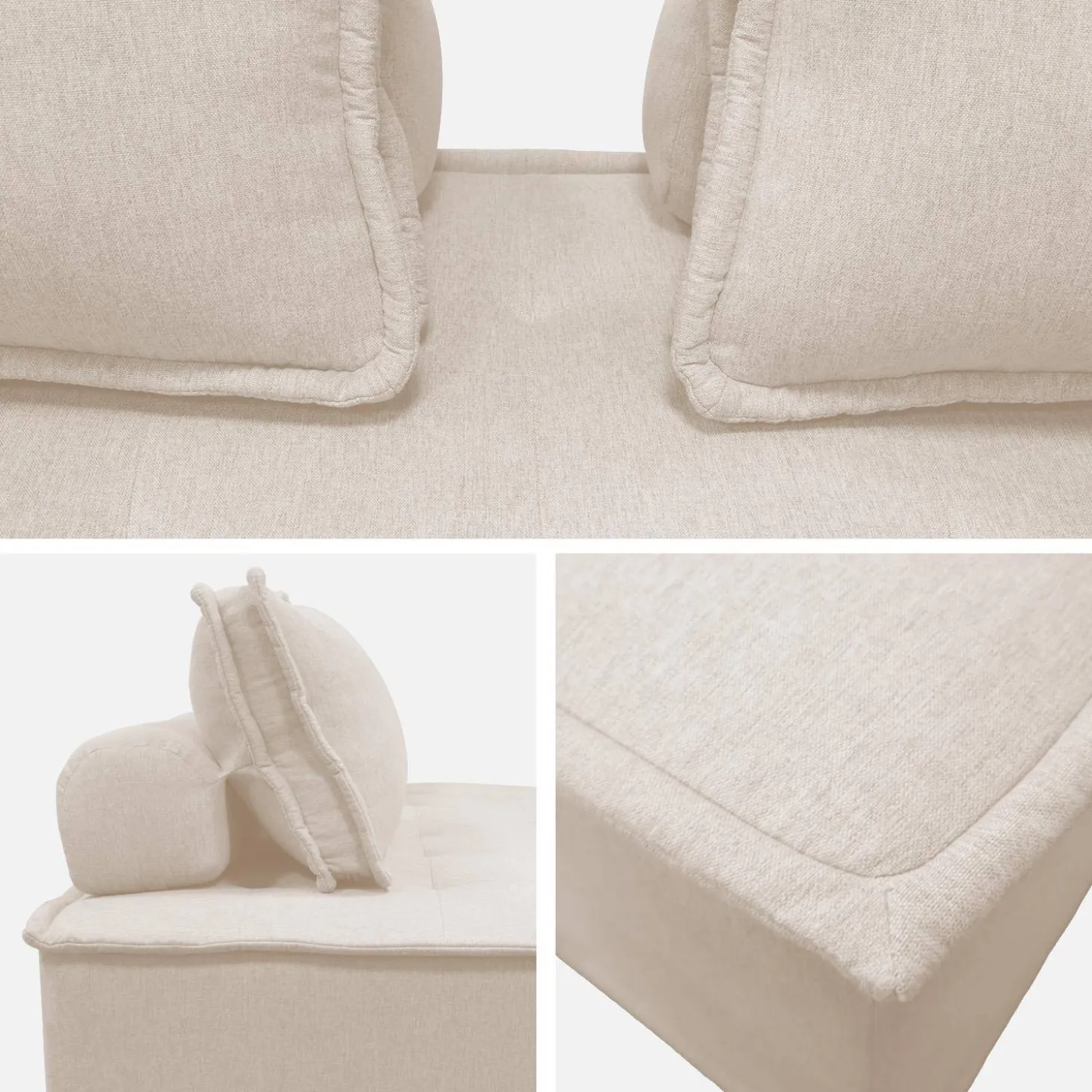 Fauteuil en modulaire 2-zitsbank in stof