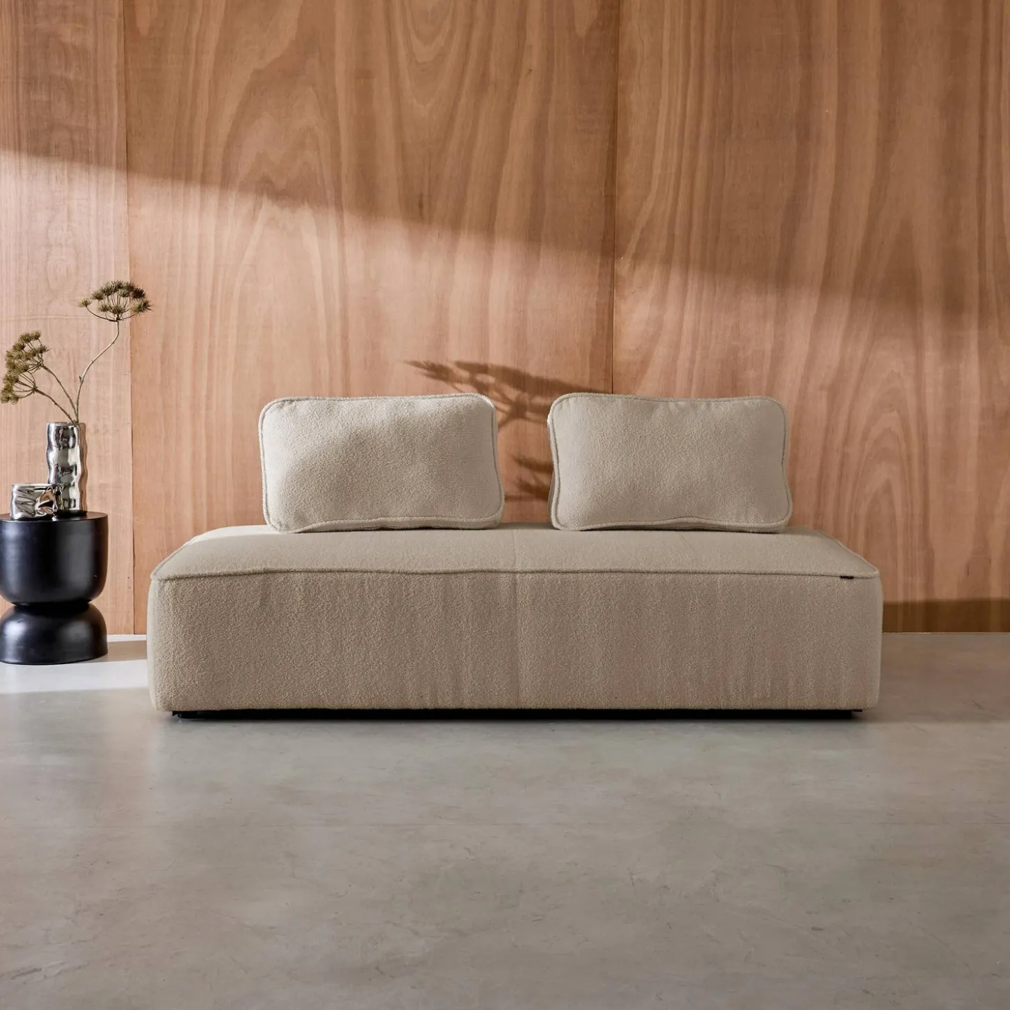Fauteuil in boucléstof 2 zitplaatsen
