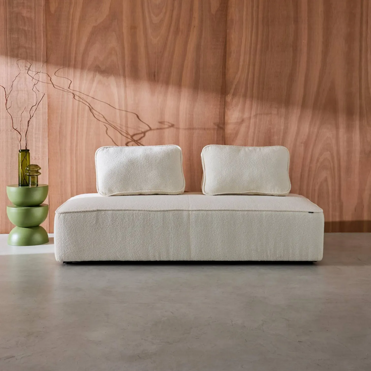 Fauteuil in boucléstof 2 zitplaatsen