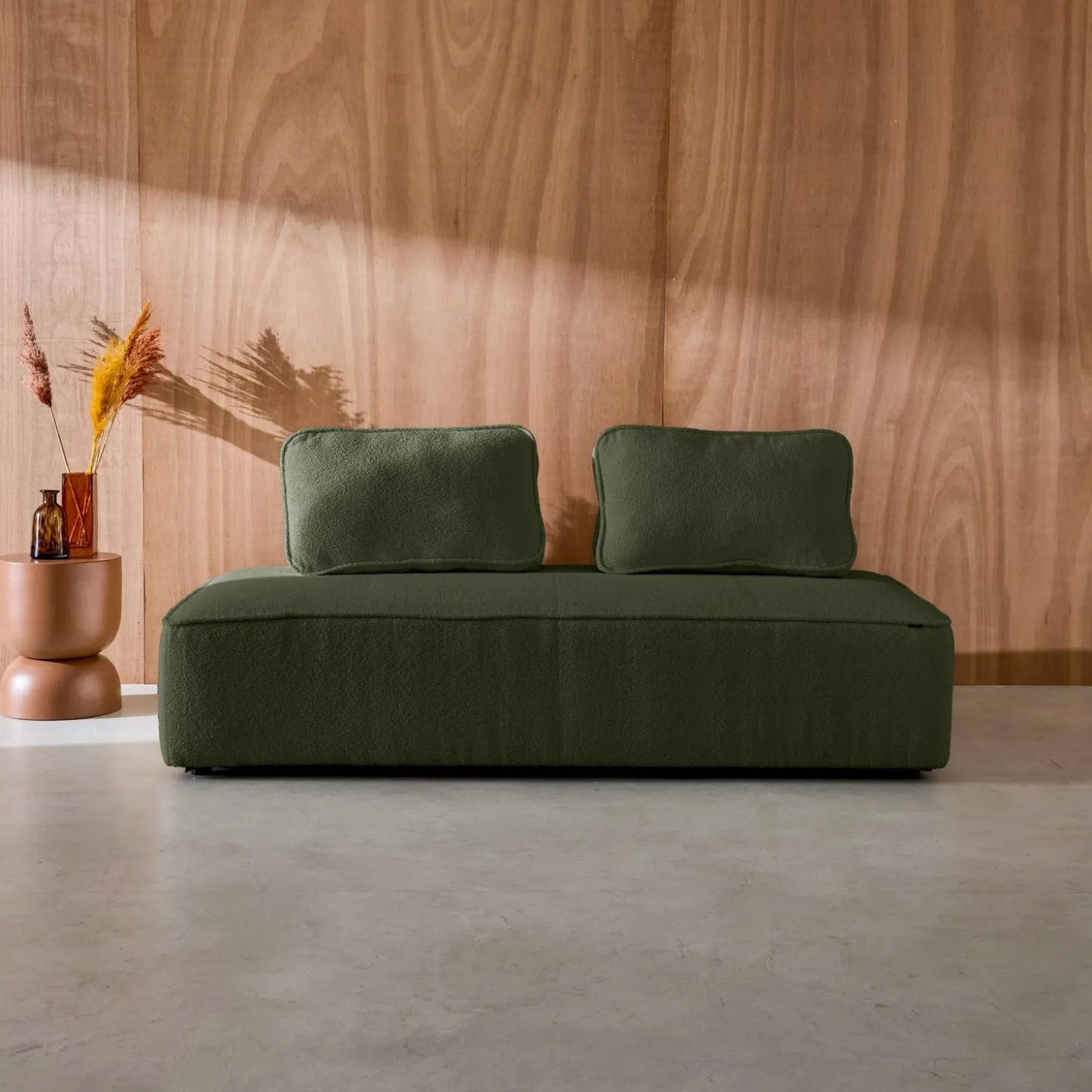 Fauteuil in boucléstof 2 zitplaatsen