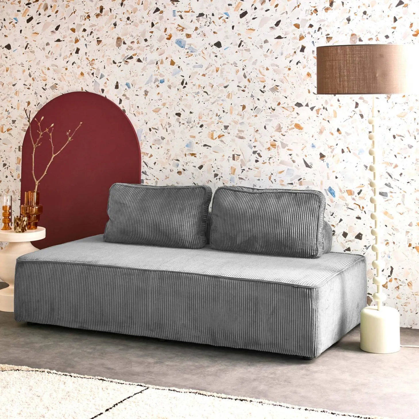 Fauteuil in corduroy 2 zitplaatsen