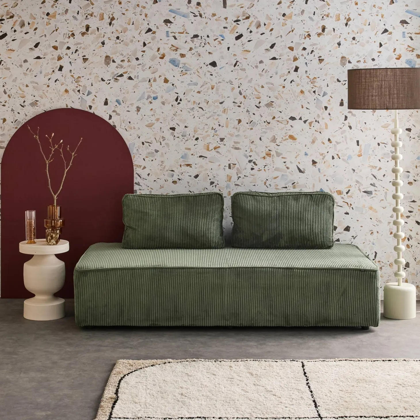 Fauteuil in corduroy 2 zitplaatsen