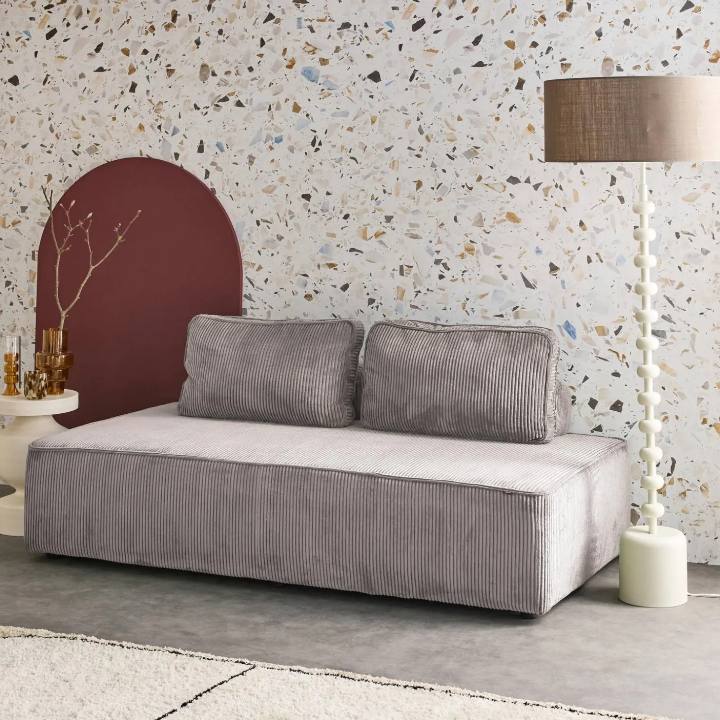 Fauteuil in corduroy 2 zitplaatsen