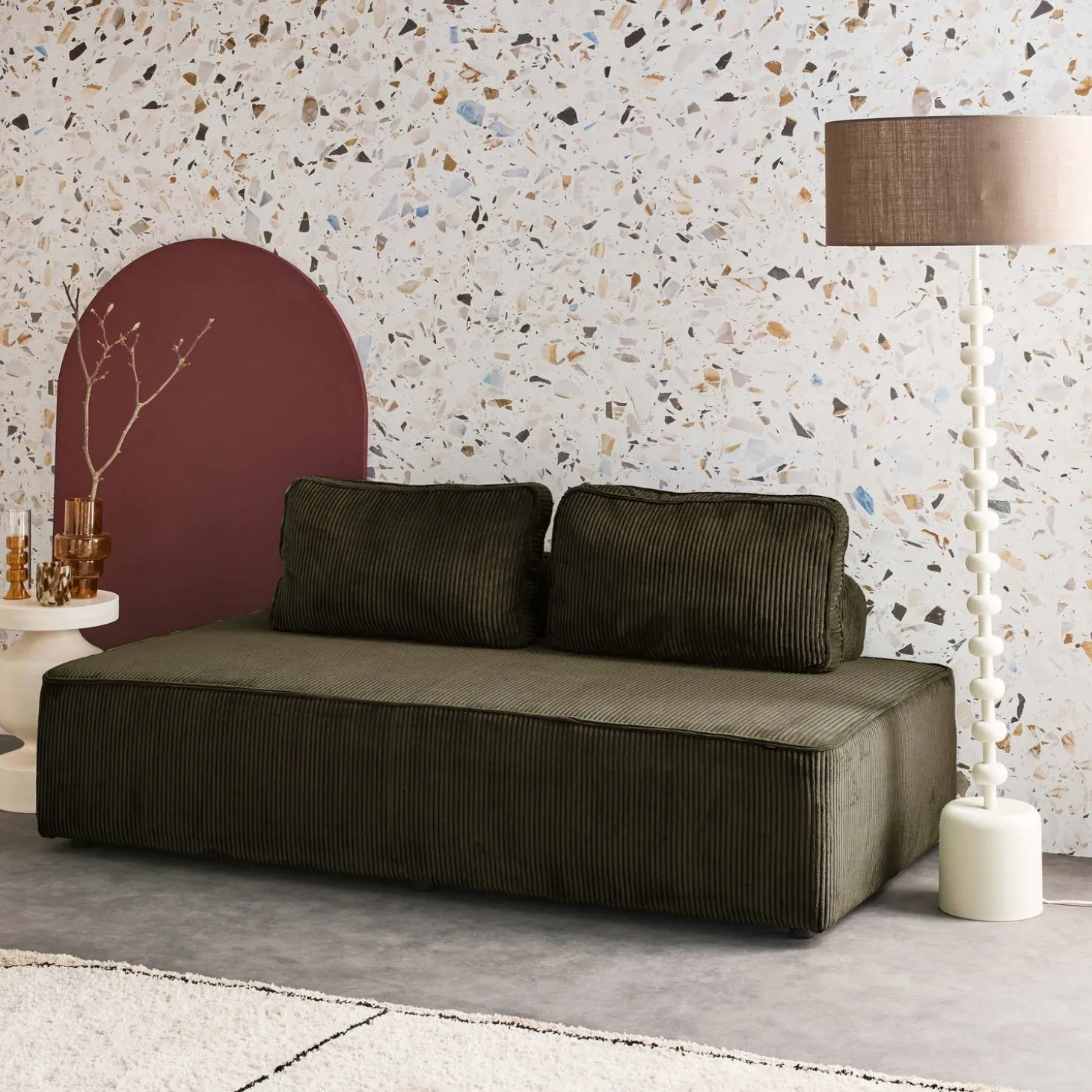 Fauteuil in corduroy 2 zitplaatsen