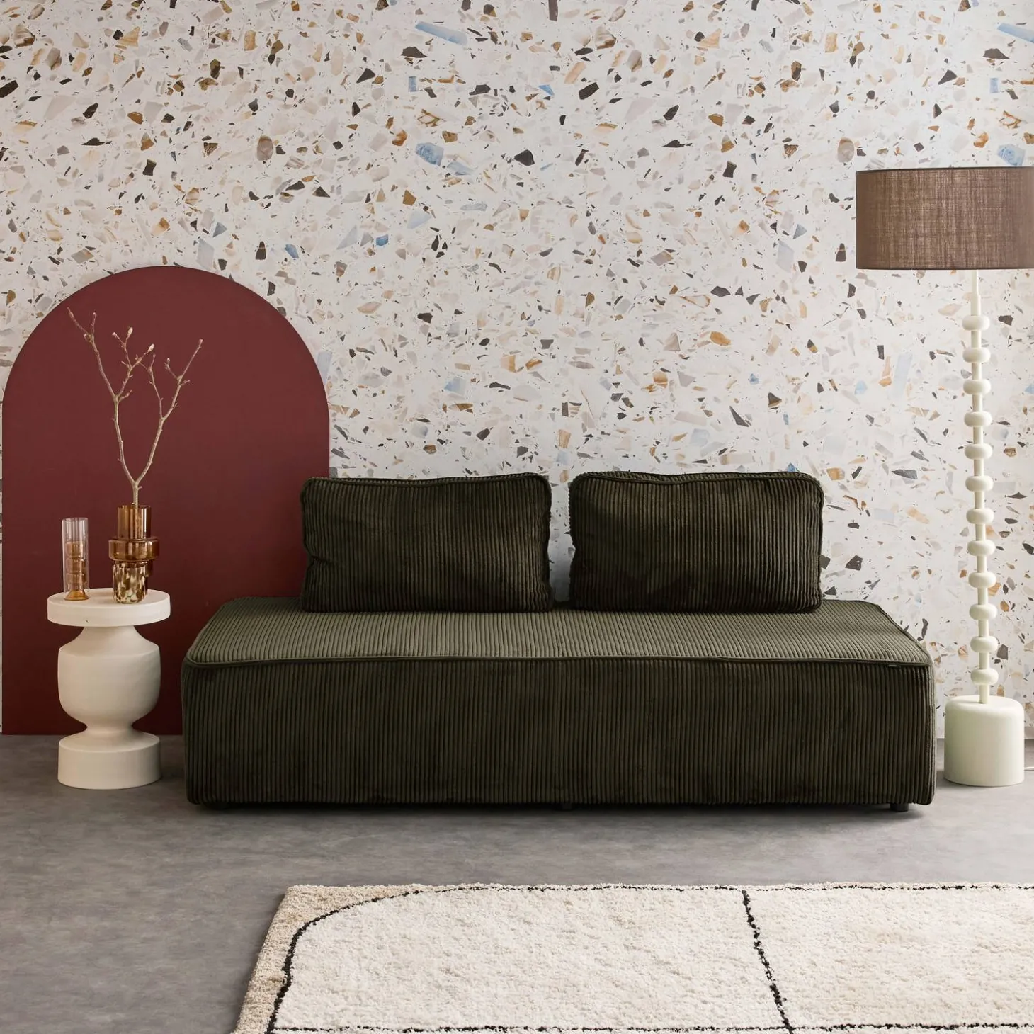 Fauteuil in corduroy 2 zitplaatsen