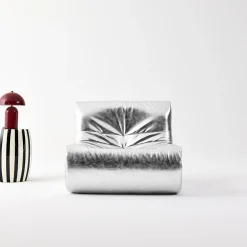 Fauteuil kunstleer 1 zitplaats retro Sokol Silver