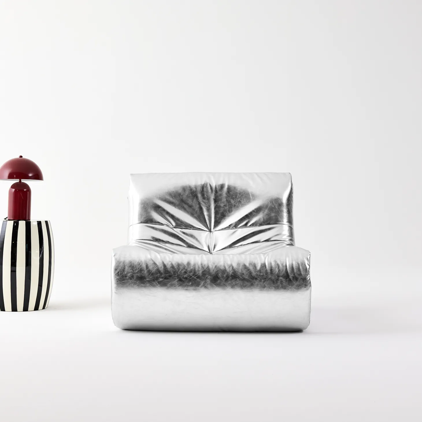 Fauteuil kunstleer 1 zitplaats retro Sokol Silver