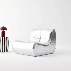 Fauteuil kunstleer 1 zitplaats retro Sokol Silver