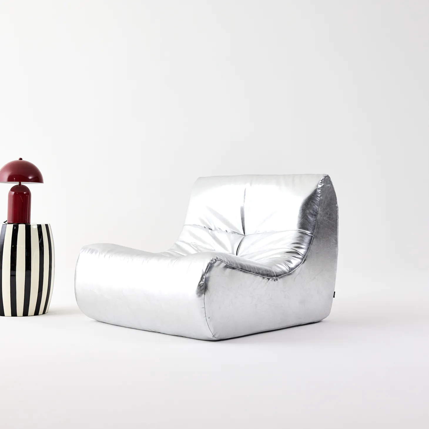 Fauteuil kunstleer 1 zitplaats retro Sokol Silver