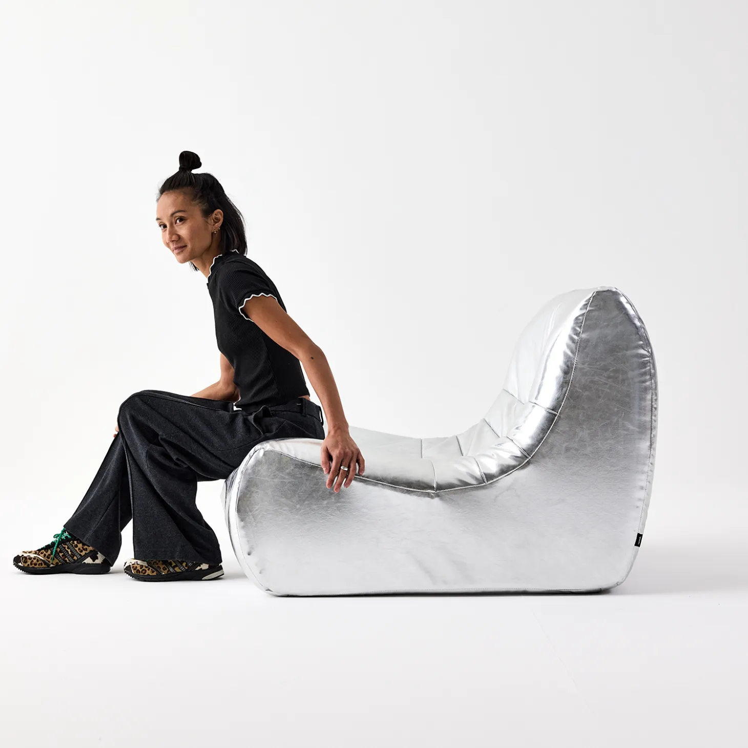 Fauteuil kunstleer 1 zitplaats retro Sokol Silver