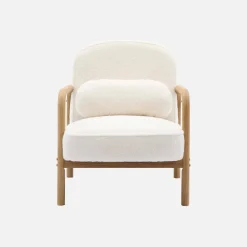 Fauteuil met naturelkleurig hout en imitatiebonteffect