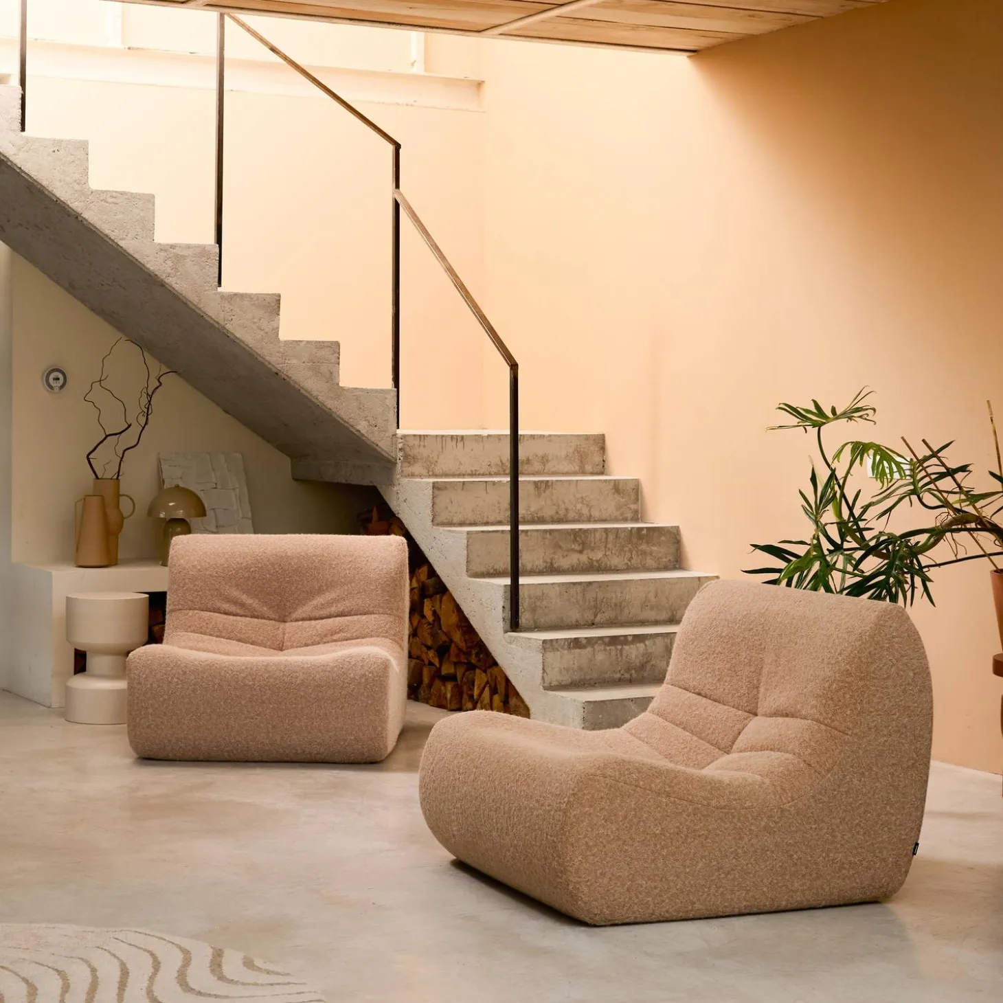 Fauteuils alpaca-effect stof Sokol 1 zitplaats (set van 2)