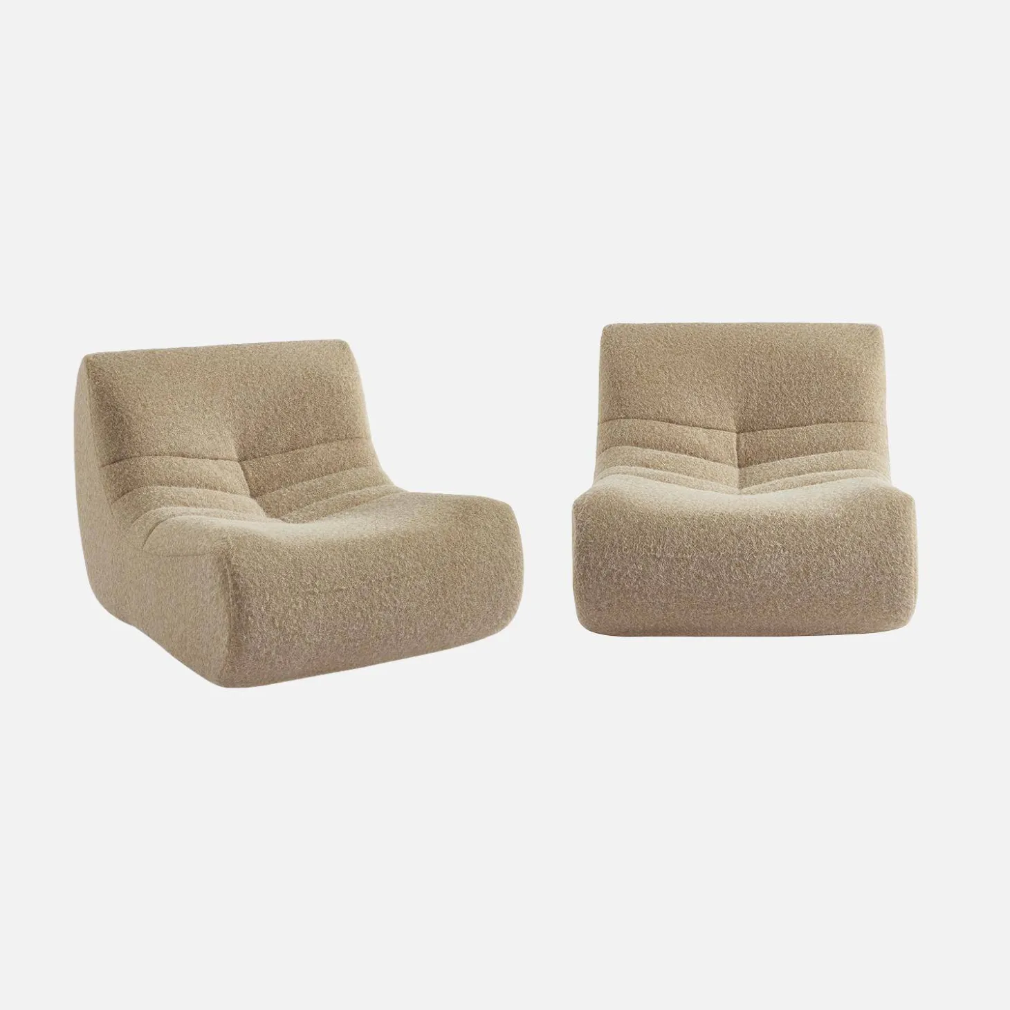 Fauteuils alpaca-effect stof Sokol 1 zitplaats (set van 2)
