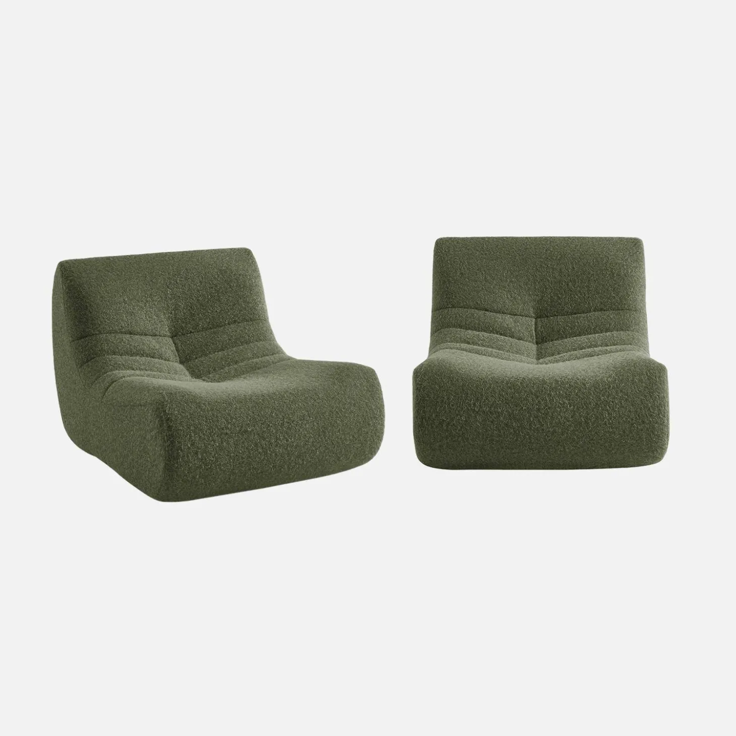 Fauteuils alpaca-effect stof Sokol 1 zitplaats (set van 2)