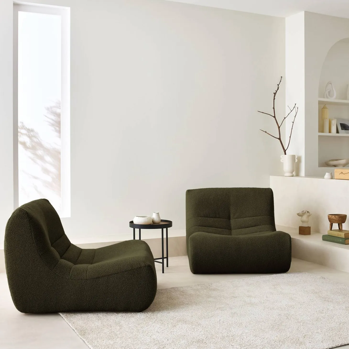 Fauteuils boucléstof Sokol 1 zitplaats (set van 2)