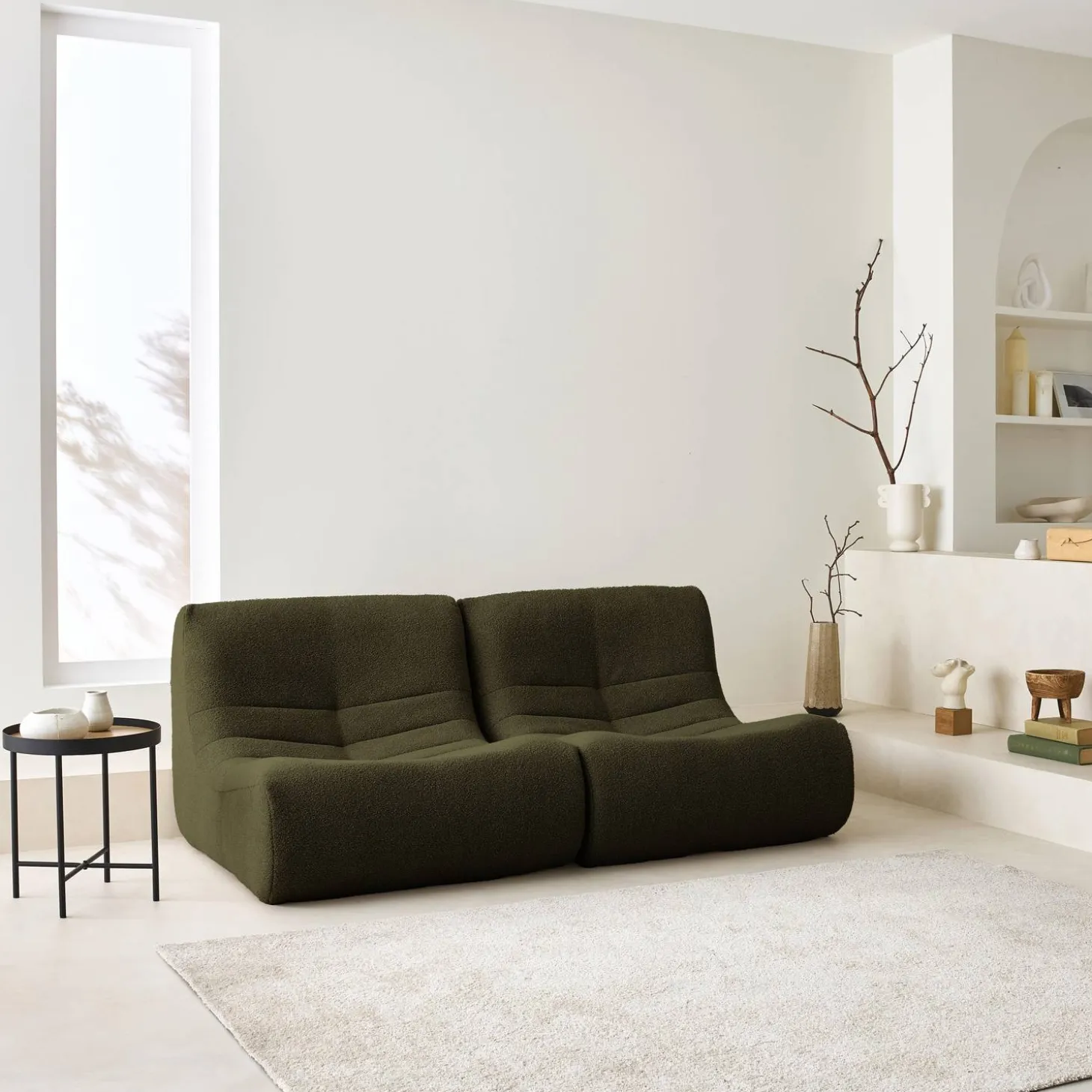 Fauteuils boucléstof Sokol 1 zitplaats (set van 2)